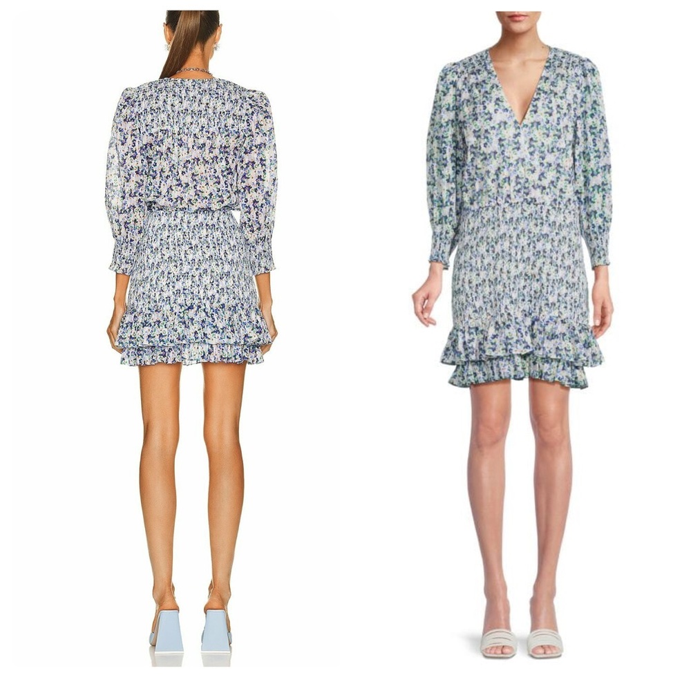 NWT Veronica Beard Darrah Smocked Mini Floral Dress Size 12